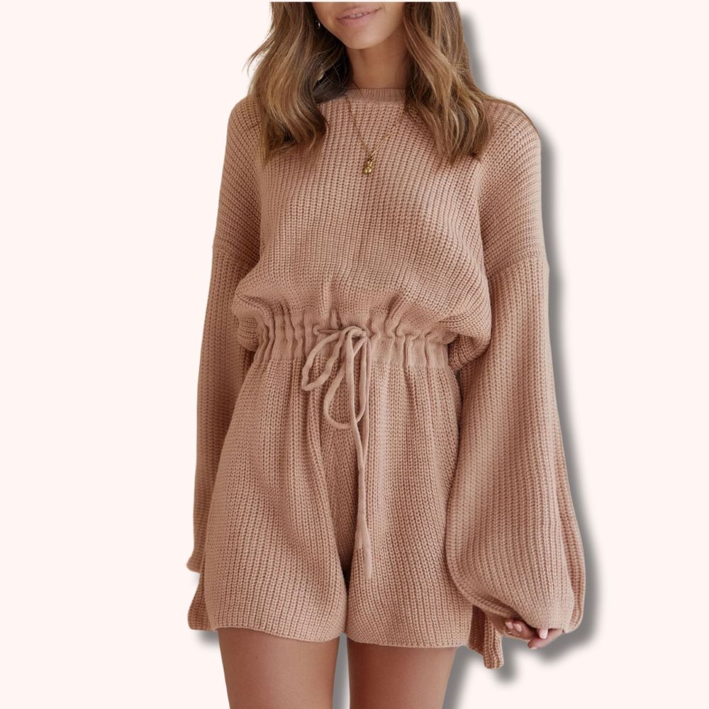 Open Back Long Sleeve Romper